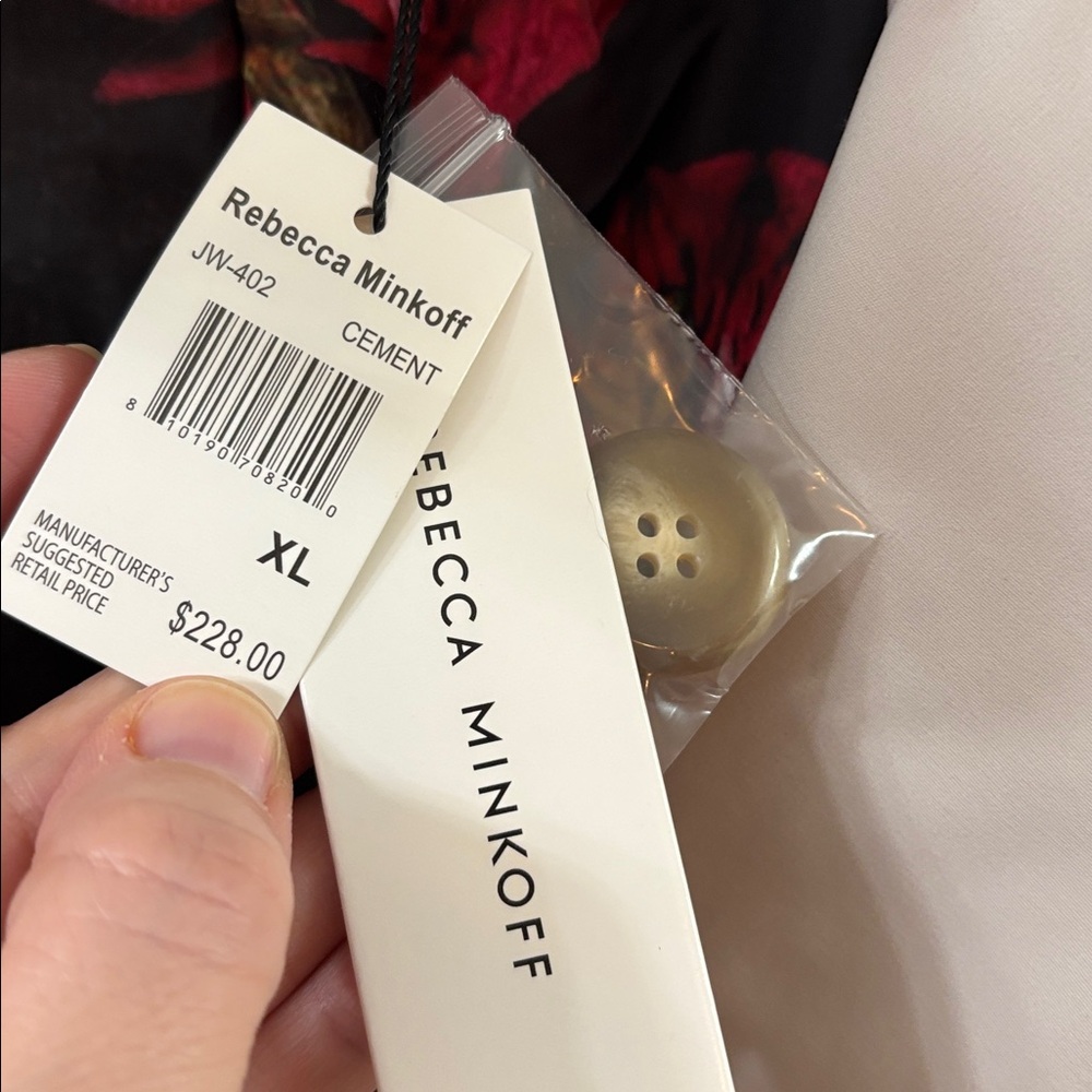 NWT Rebecca Minkoff Trench Coat Floral Lining Cement - Picture 3 of 8
